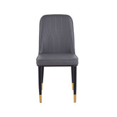 Scaun cu cadru metalic tapitat cu piele artificiala de culoare gri